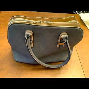 Charming Charlie’s gray and tan pocketbook